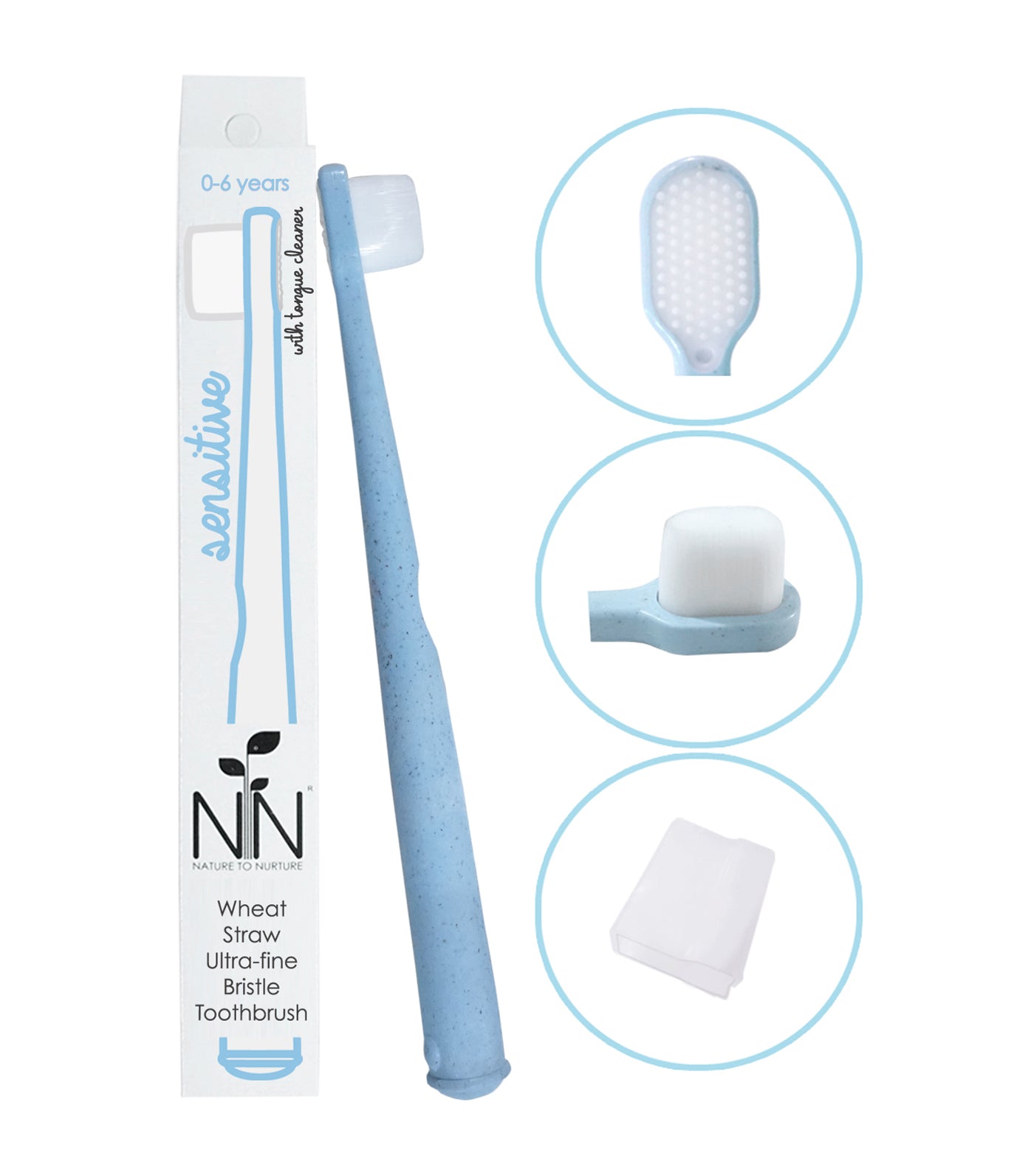 Wheat Straw Ultra-Fine Toothbrush Blue