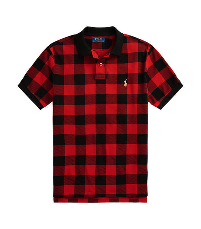 Men's Custom Slim Fit Check Polo Shirt Holiday Red