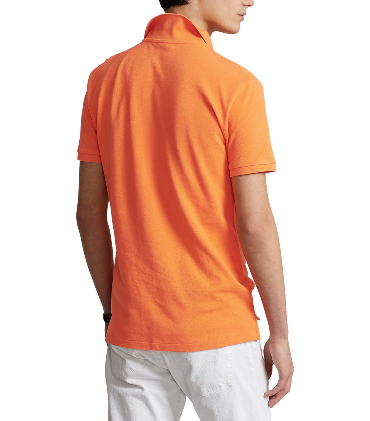 Men’s Custom Slim Fit Big Pony Mesh Polo Shirt Orange
