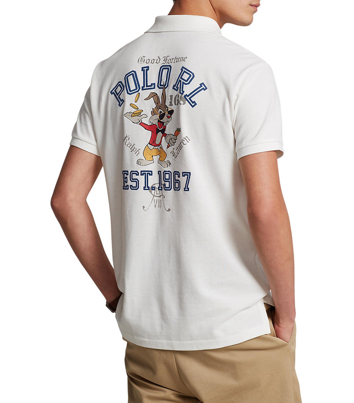 Men’s Custom Slim Lunar New Year Polo Shirt White