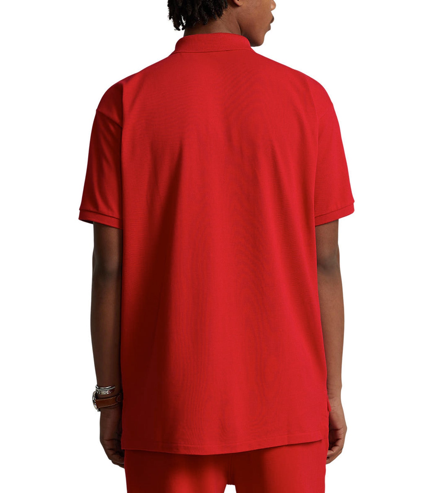 Men's Big Fit Mesh Polo Shirt Red