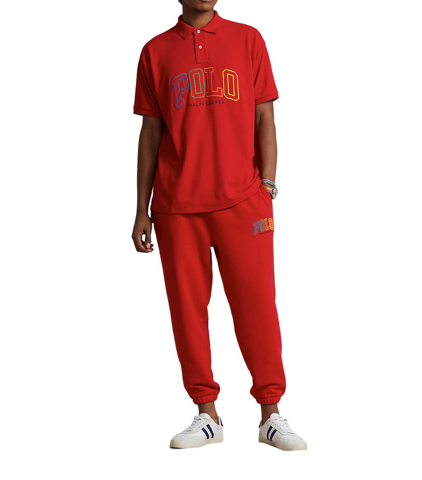 Men's Big Fit Mesh Polo Shirt Red