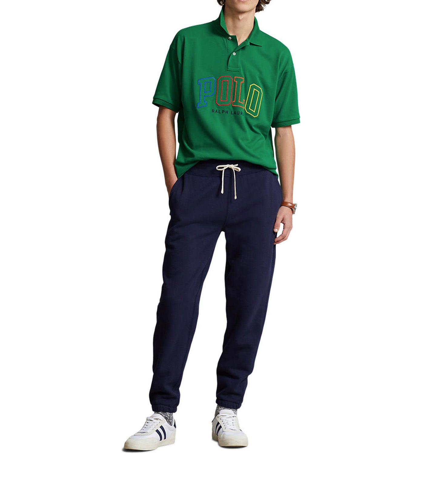 Men's Big Fit Mesh Polo Shirt Primary Green