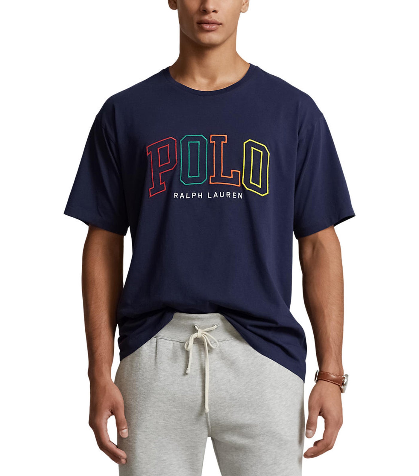 Men's Big Fit Logo Jersey T-Shirt Cruise Navy