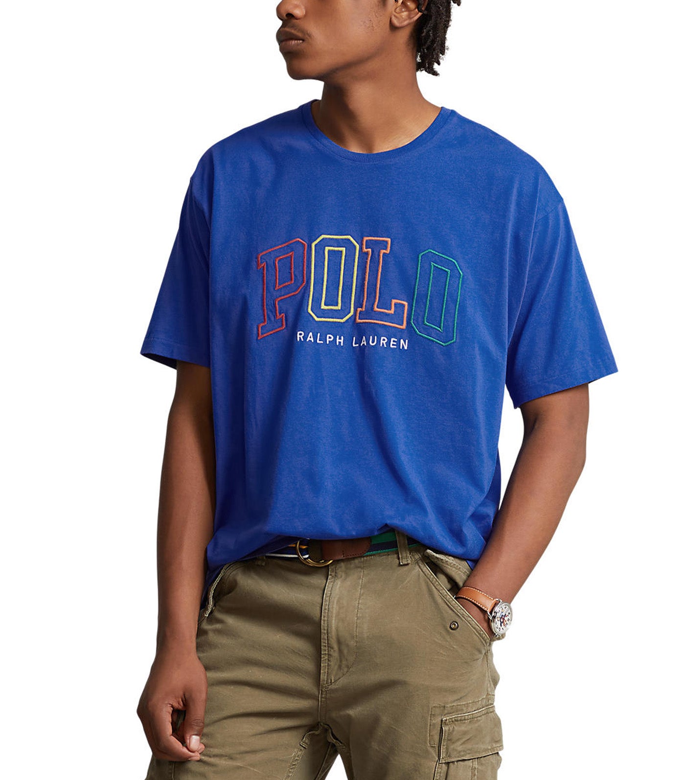 Men's Big Fit Logo Jersey T-Shirt Sapphire Store