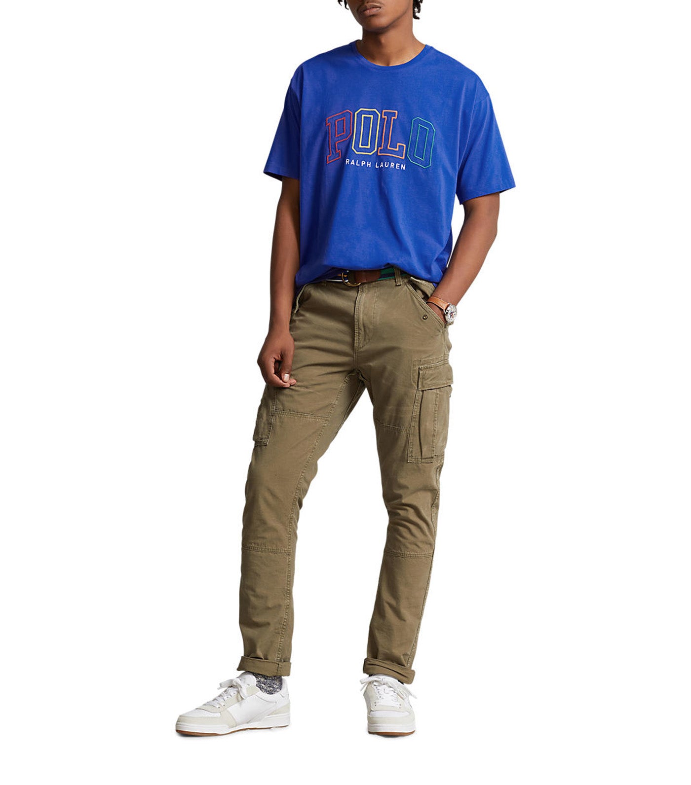 Men's Big Fit Logo Jersey T-Shirt Sapphire Store