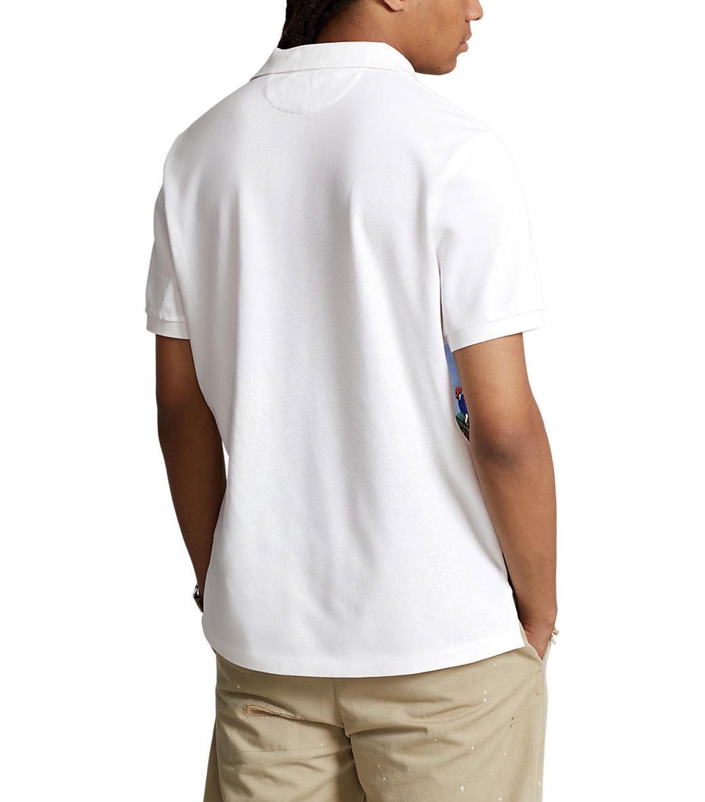 Men's Classic Fit Polo Match Polo Shirt Polo Club Scenic/White