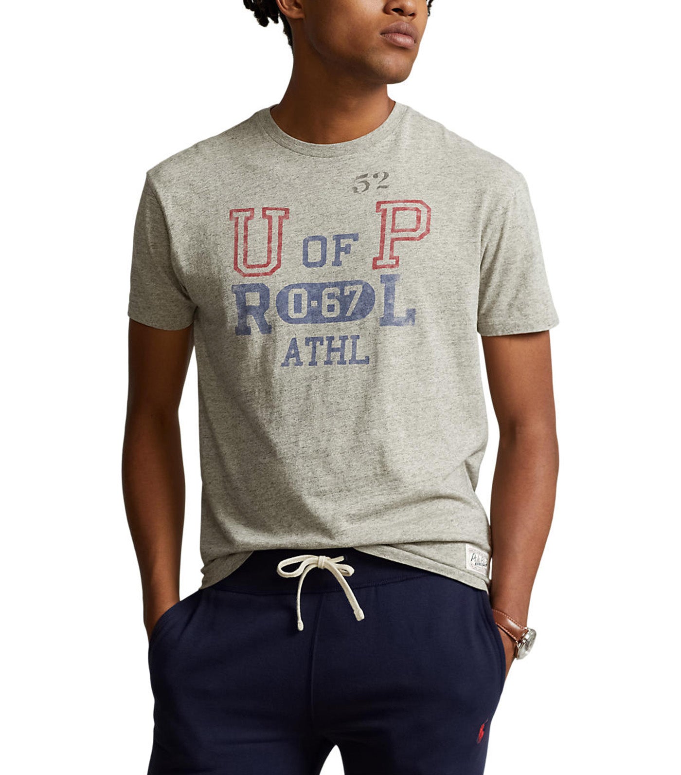 Men's Classic Fit Jersey Graphic T-Shirt Loft Heather Gray