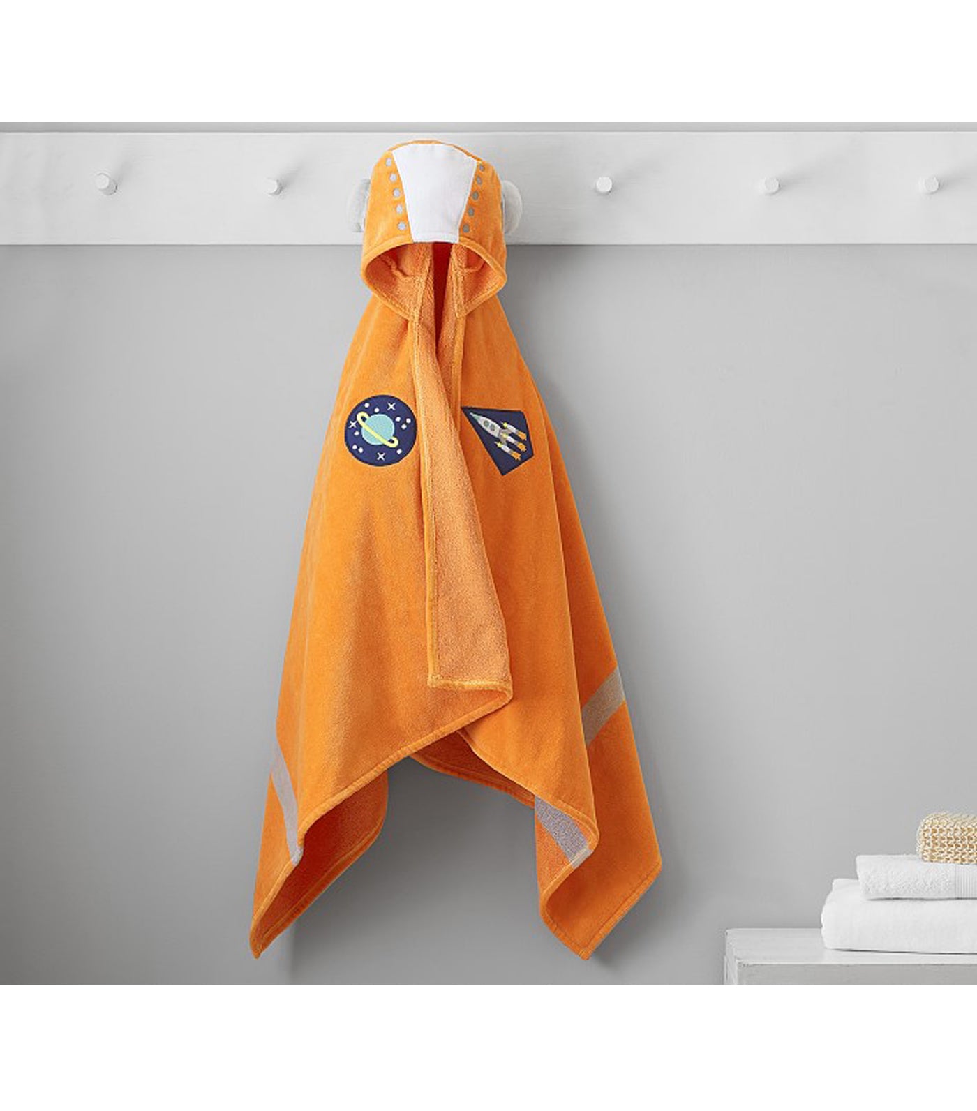 Astronaut Kid Hooded Towel - Orange Multi