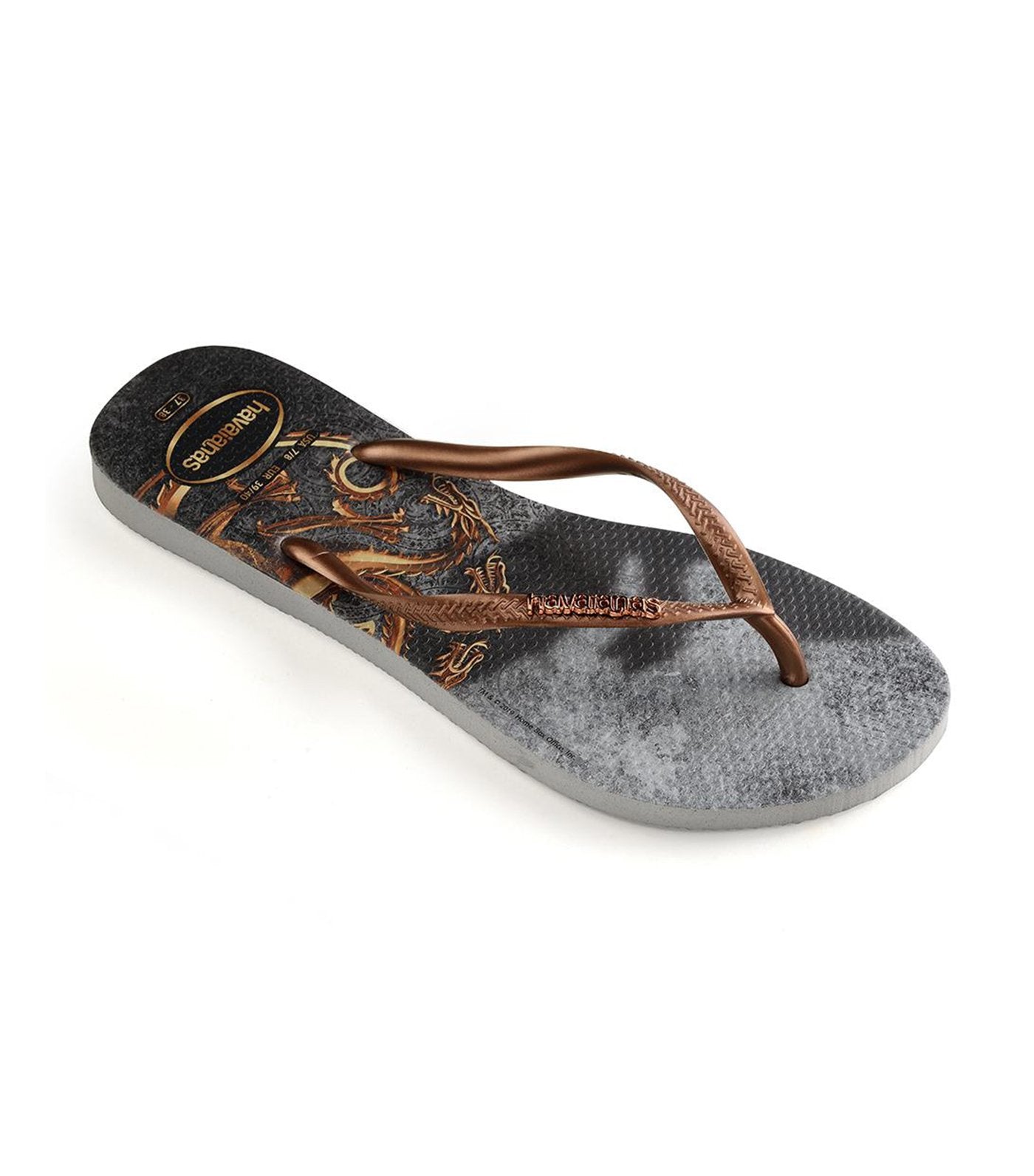 Havaianas Women's Slim Game of Thrones Flip Flops - Ice Gray and Copper