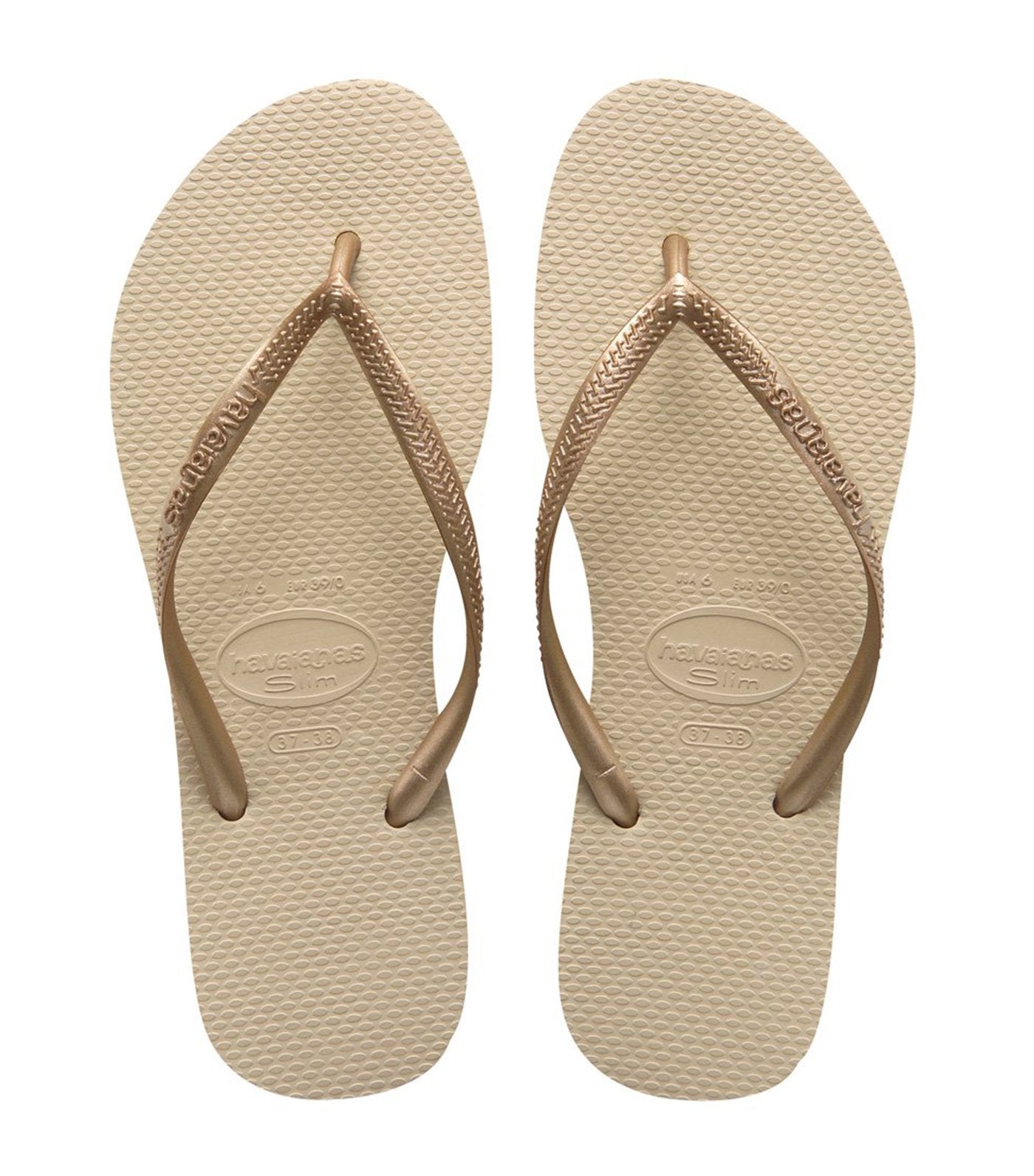 Havaianas Women's Slim Flip Flops - Light Gold 