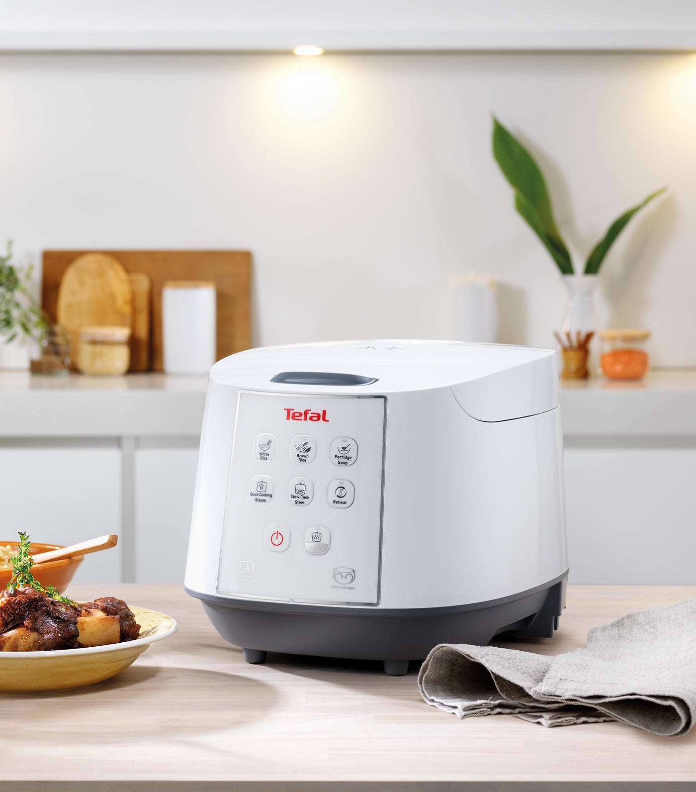 Tefal Easy Rice Spherical Pot Rice Cooker - White
