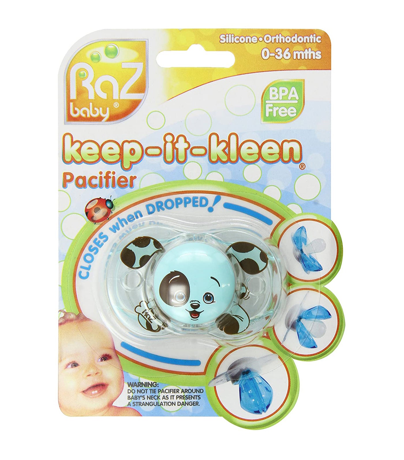 raz baby percy puppy pacifier blue