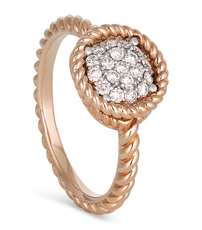 New Barocco 18k Rose Gold Ring with Diamonds 0.26ct