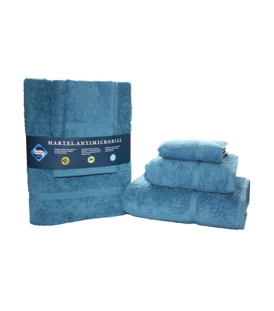Sanitized Antimicrobial Bath, Hand, and Face Towel Set - Chemic Blue
