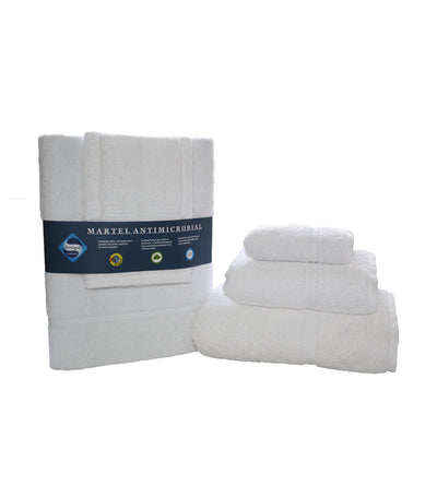  Sanitized Antimicrobial Bath, Hand, and Face Towel Set - White