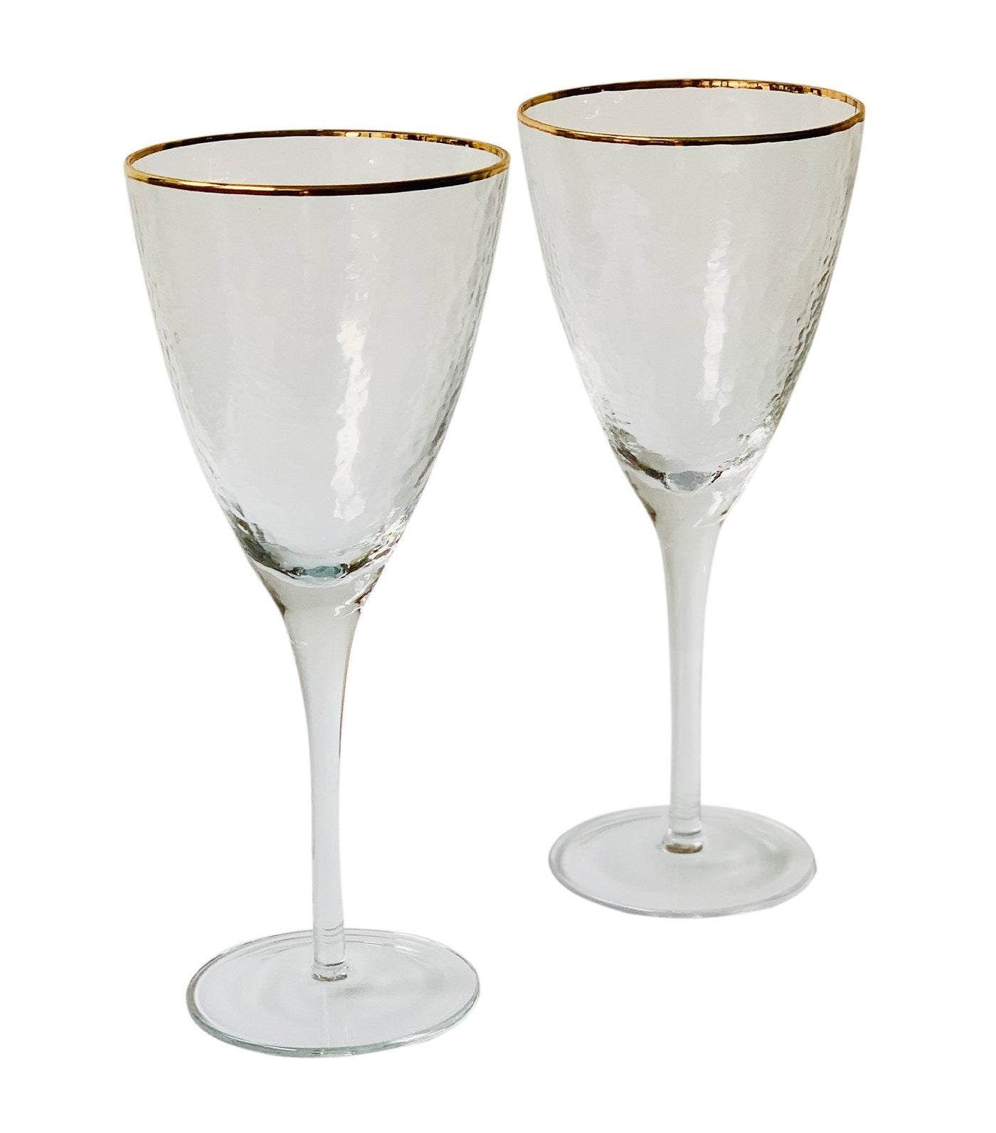 Hammered Glass with Gold Rim Collection