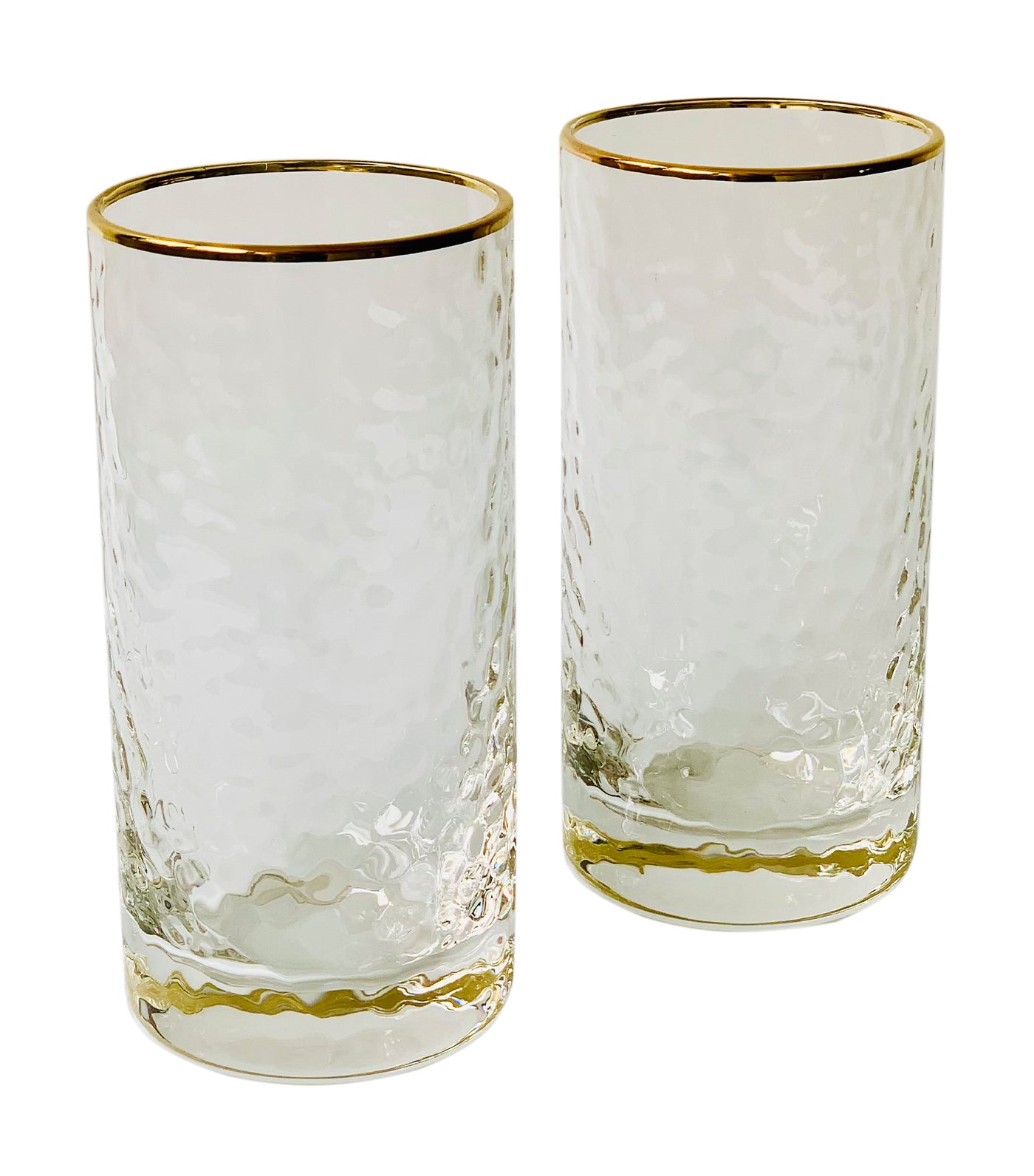 Hammered Glass with Gold Rim Collection