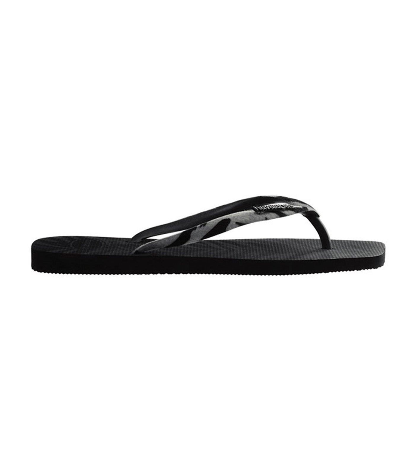 Slim Square Velvet Flip Flops Black