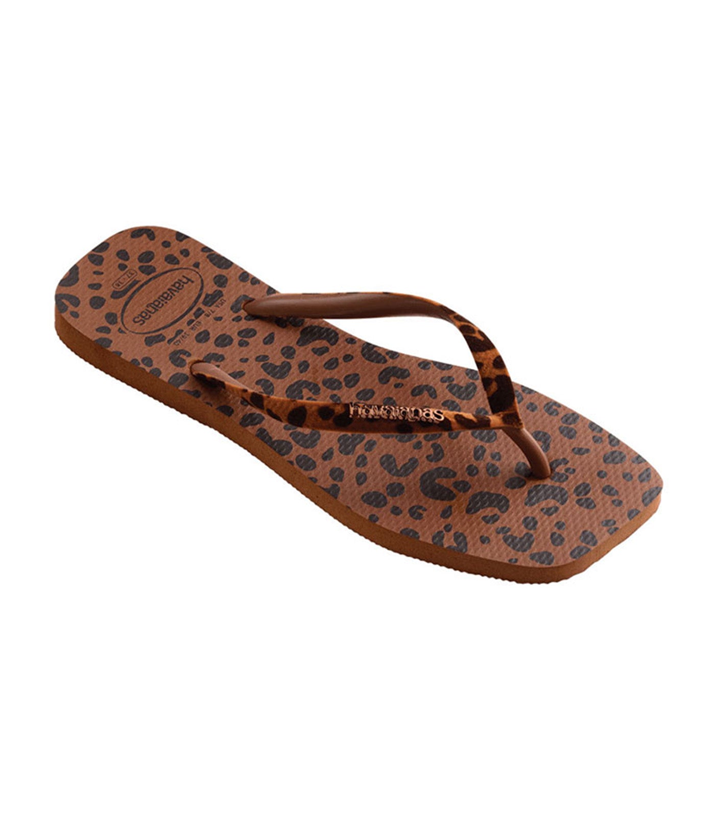 Slim Square Velvet Flip Flops Rust