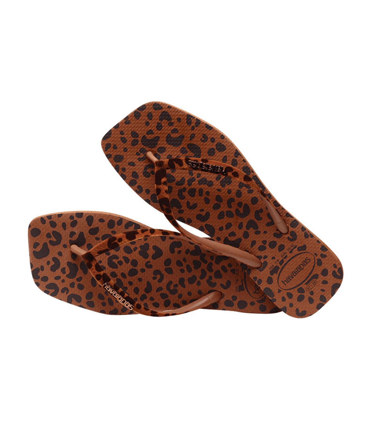 Slim Square Velvet Flip Flops Rust