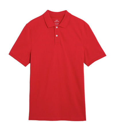 Pure Cotton Pique Polo Shirt Red