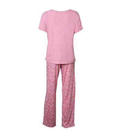 Cotton Sweet Dreams Slogan Pajama Set Pink Mix
