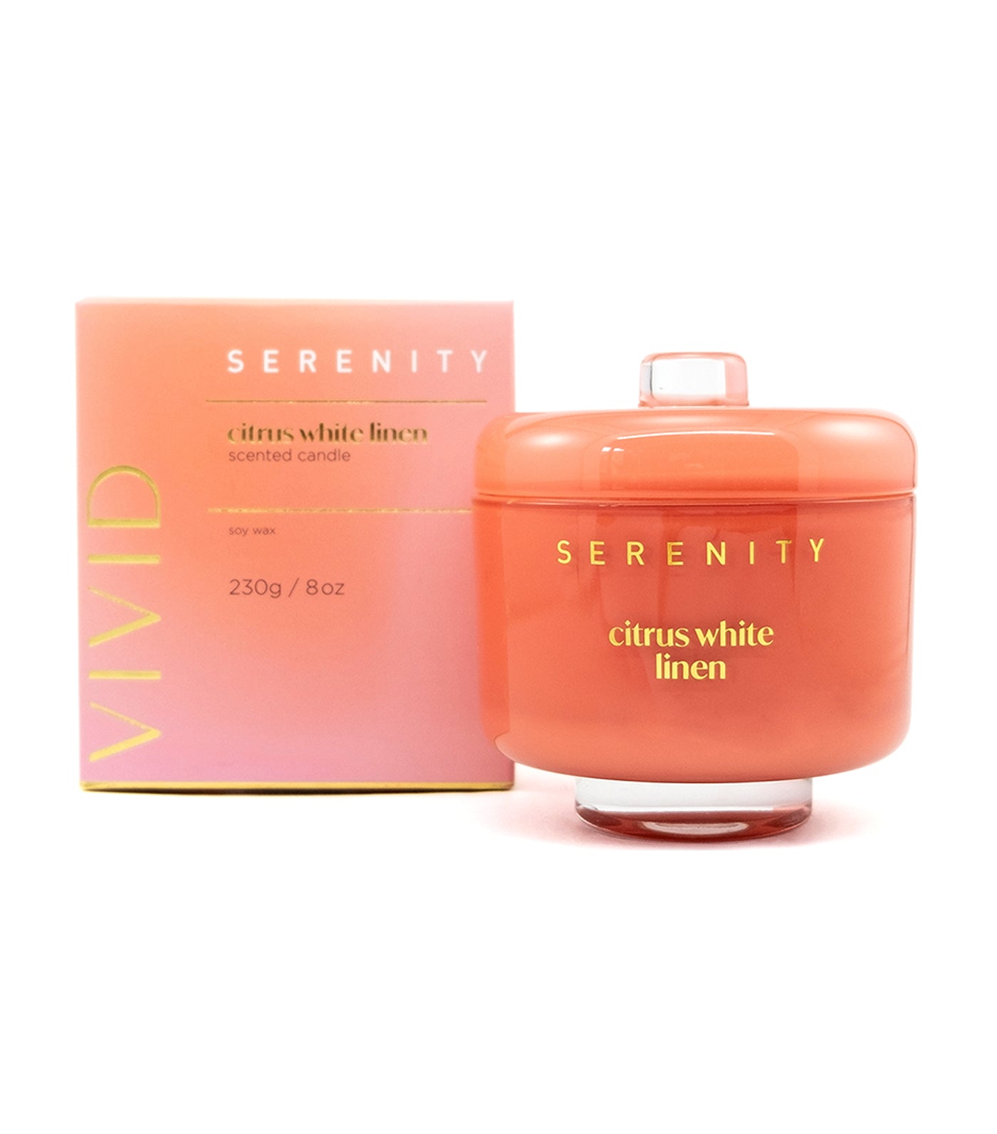 serenity vivid citrus white linen scented candle