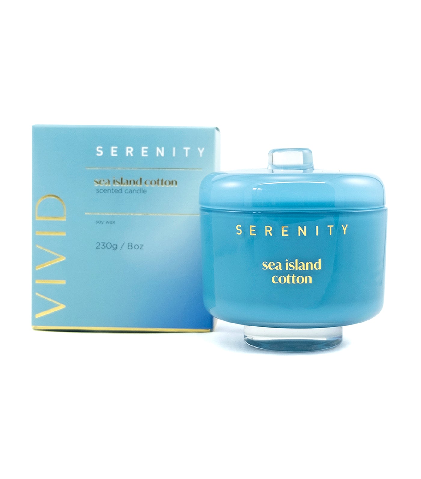 serenity vivid sea island cotton scented candle