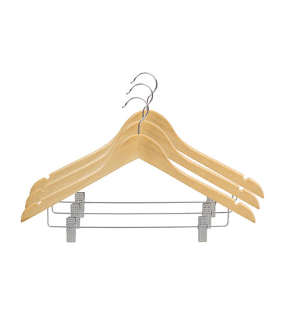 MakeRoom Wood Hangers with Metal Clips