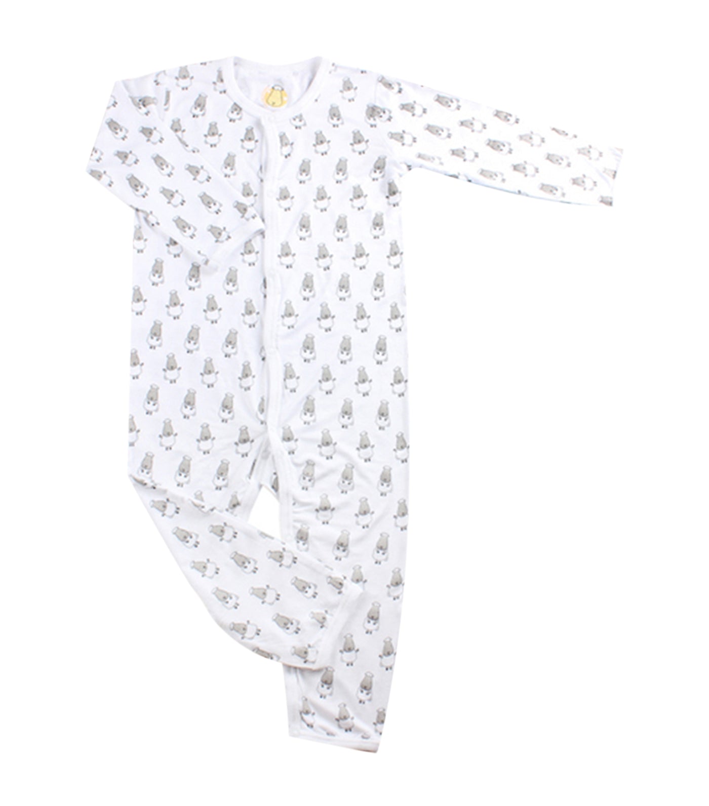 baa baa sheepz white button long sleeved romper - small sheepz