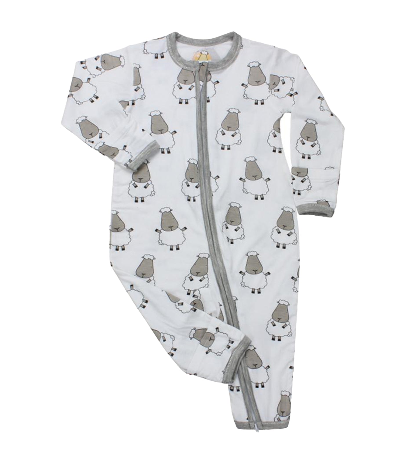 baa baa sheepz white zip long sleeved romper - big sheepz