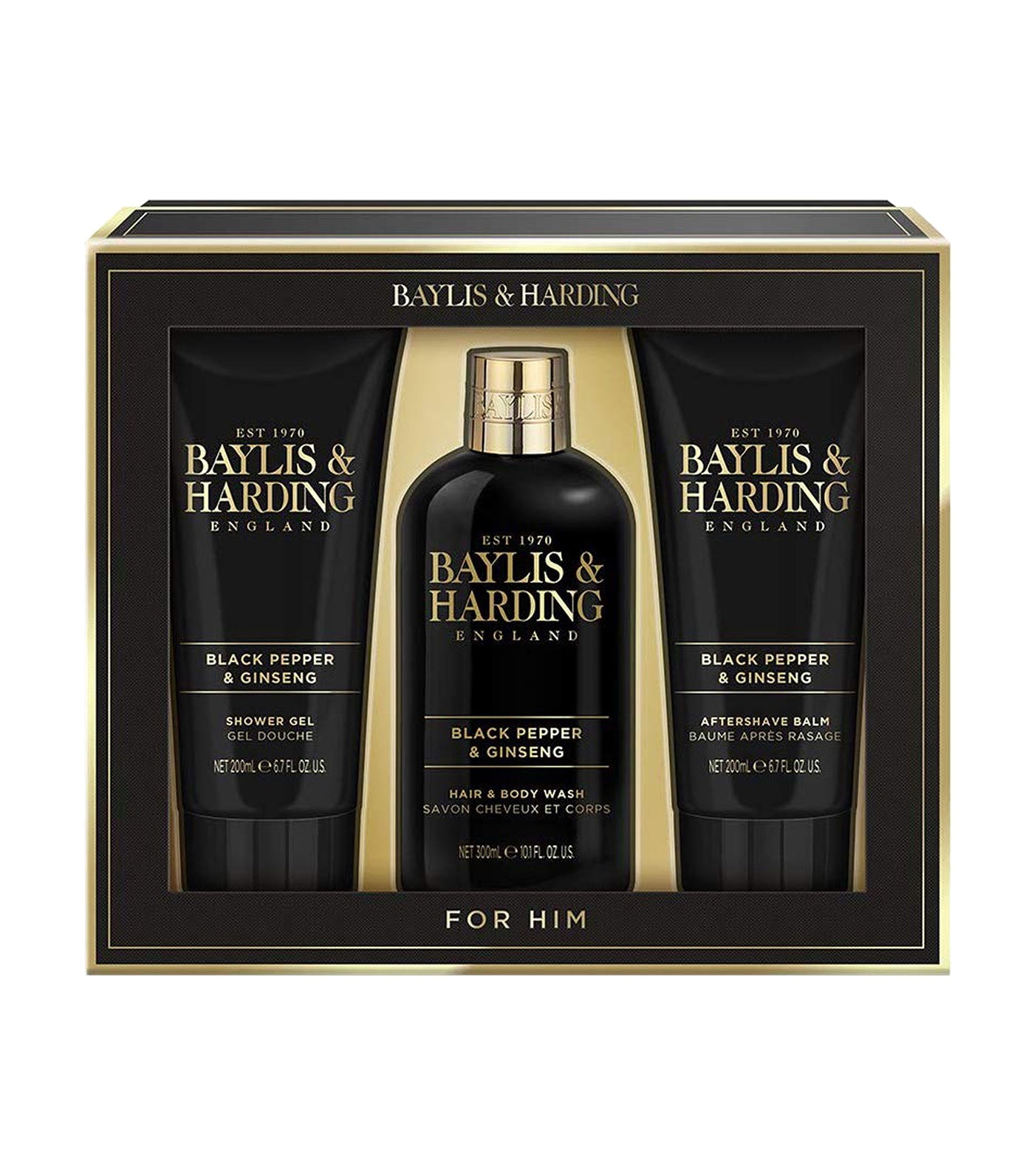 Free Baylis & Harding Men's Black Pepper & Ginseng 3 Piece Set