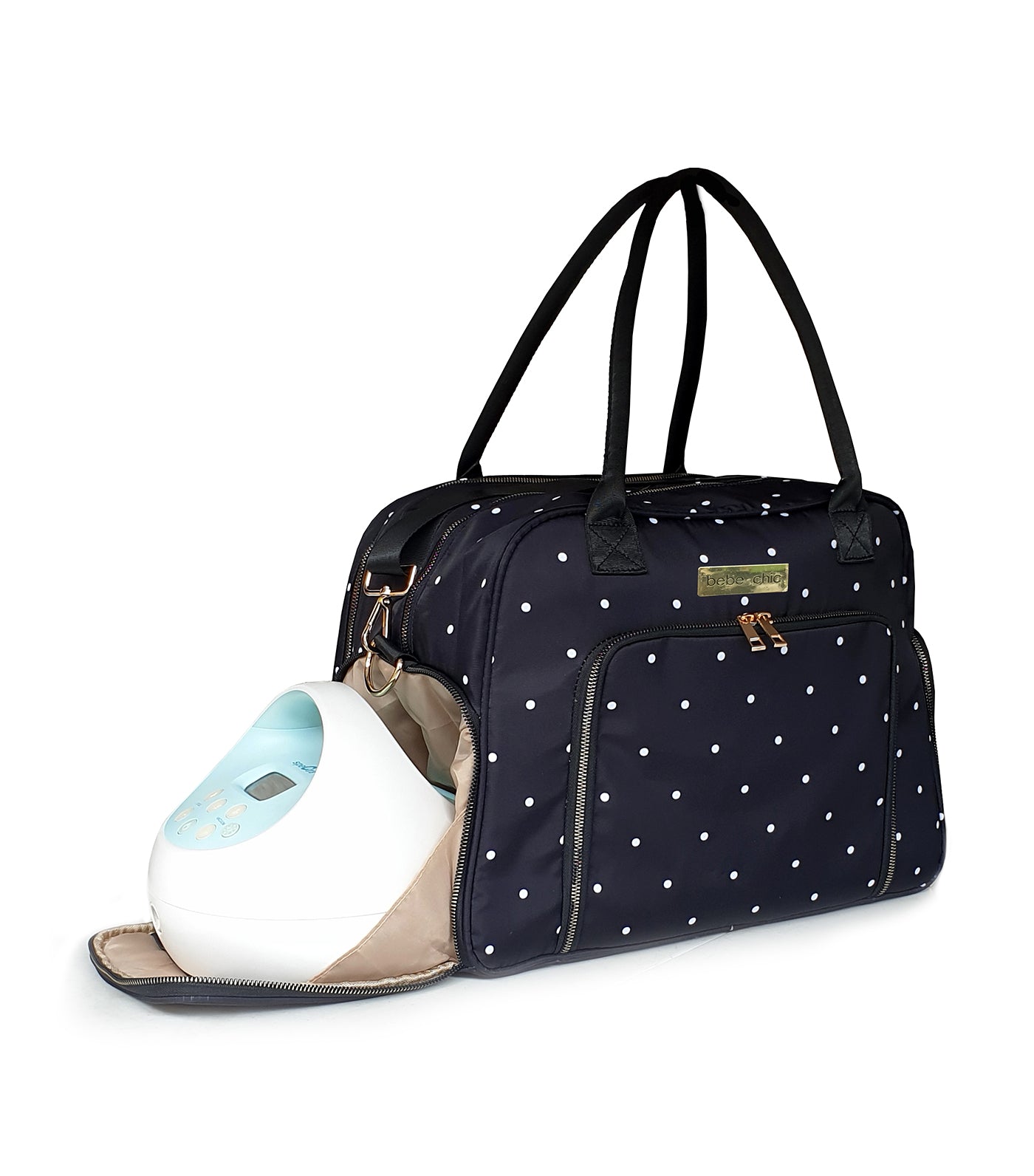 bebe chic stardust deluxe breast pump bag - dots
