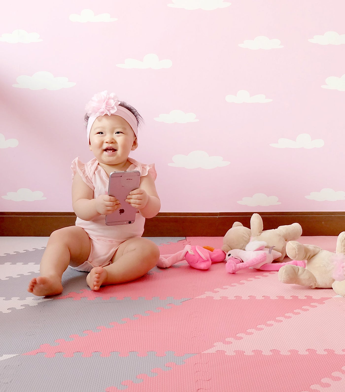 bonjour baby pink mix and match playmat