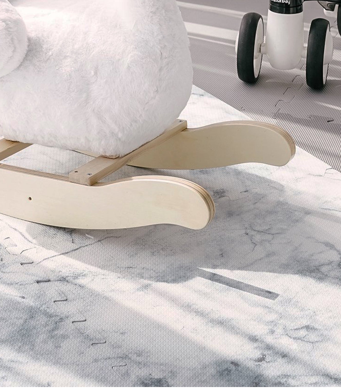 bonjour baby gray extra large luxe playmat - carrara marble