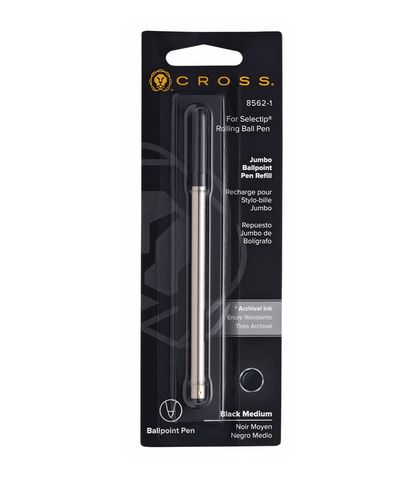 cross jumbo ballpoint pen refill - black - medium - single