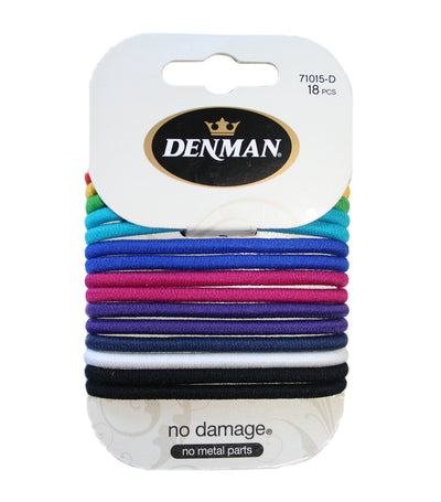 denman large 18-pieces no-damage elastics bright colored
