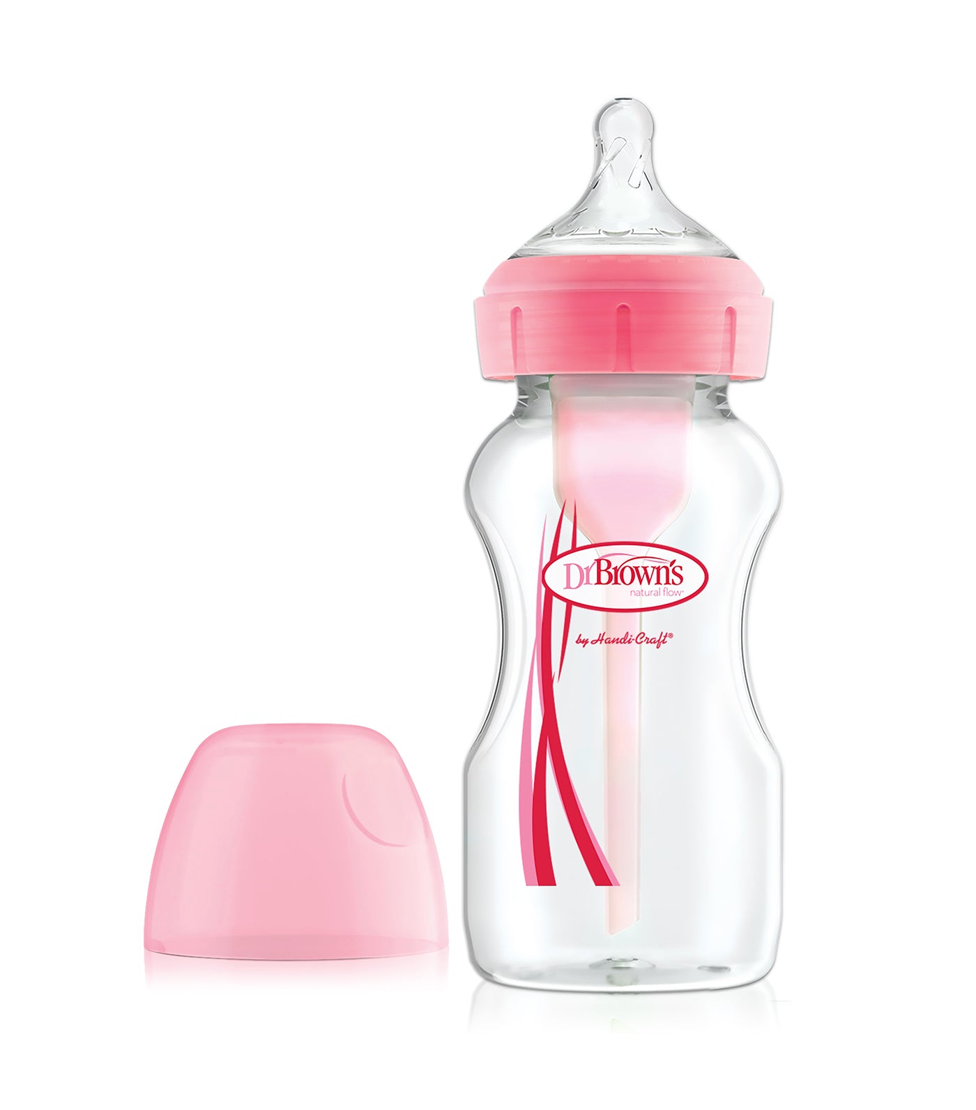 dr. brown's options+ wide-neck pink bottle, 9oz, 270ml