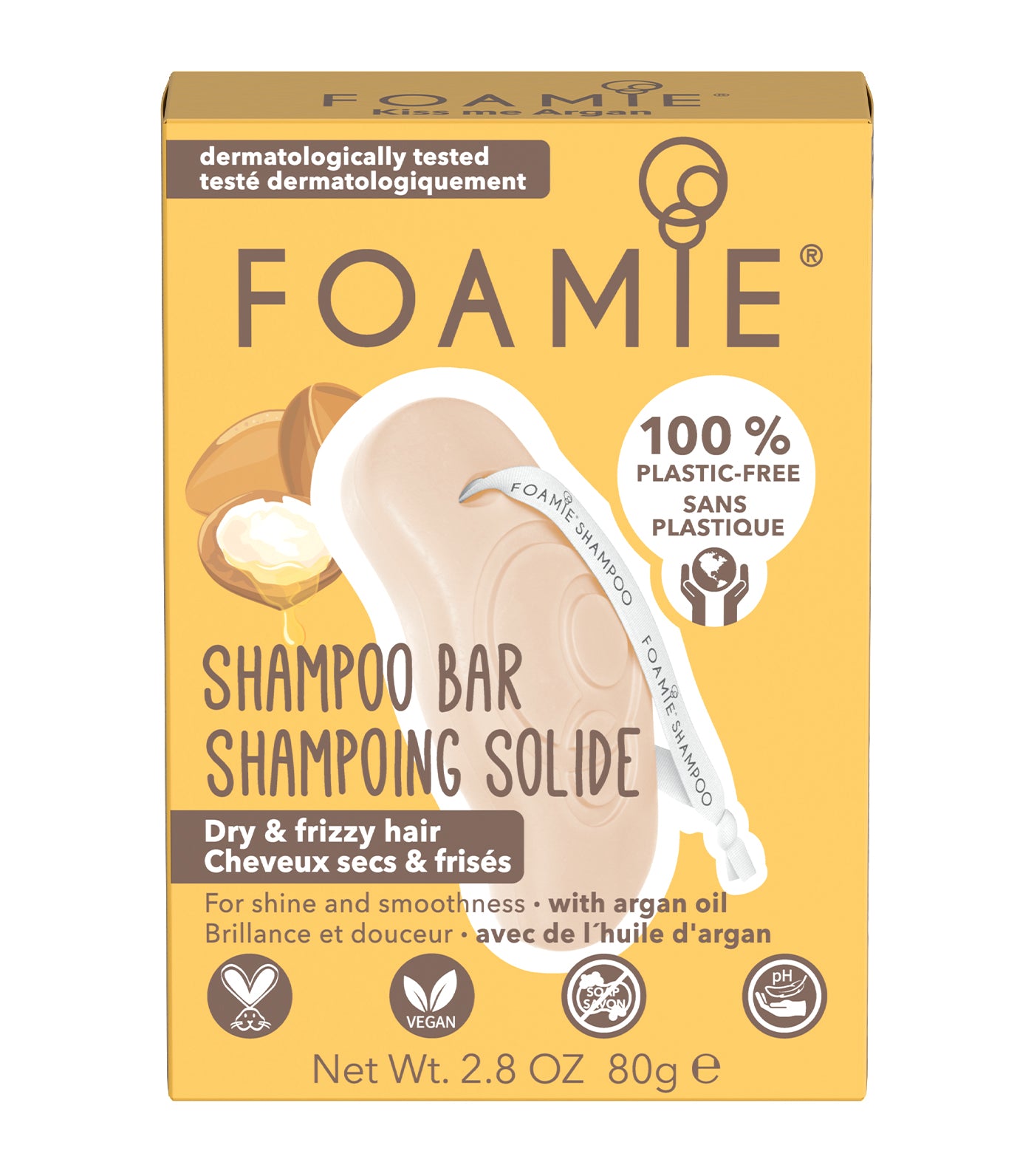 Kiss Me Argan Shampoo Bar for Dry and Frizzy Hair