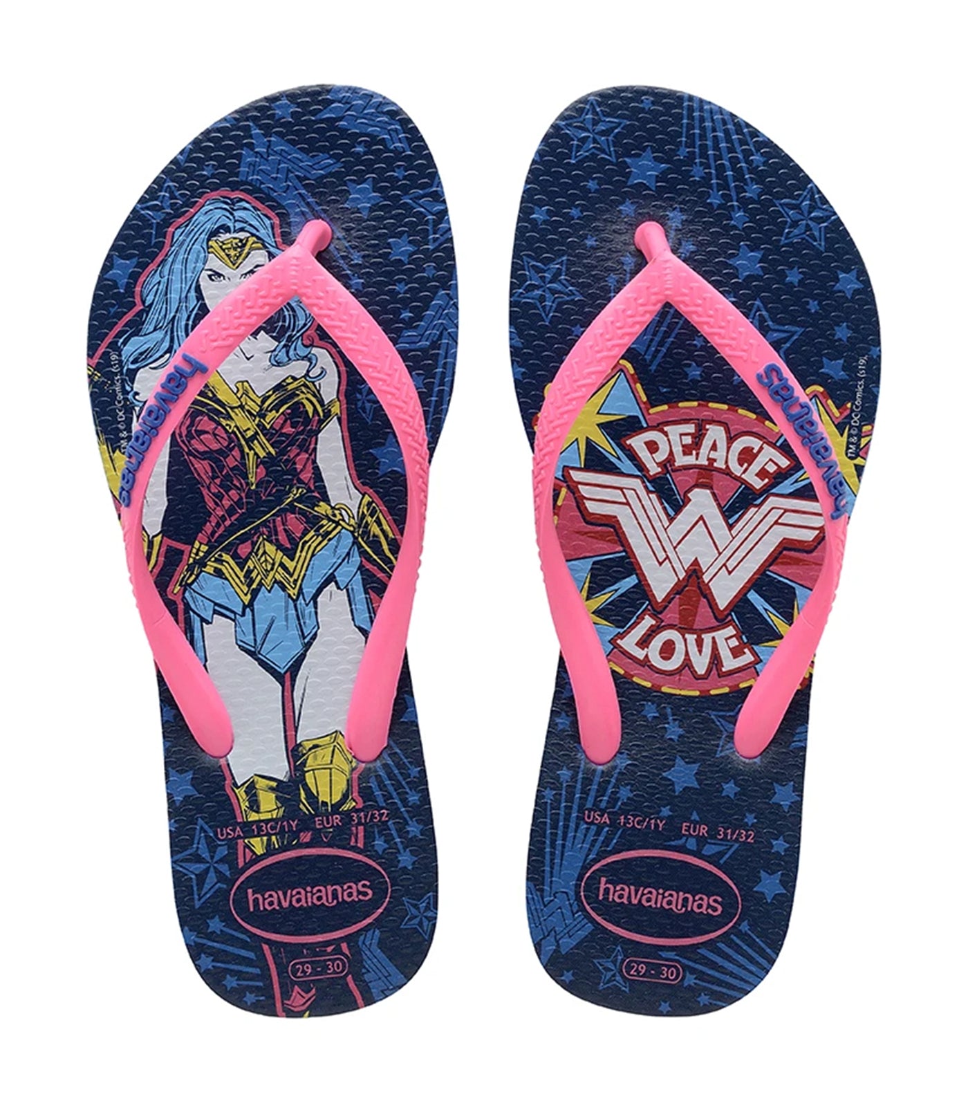 havaianas blue star slim wonder woman