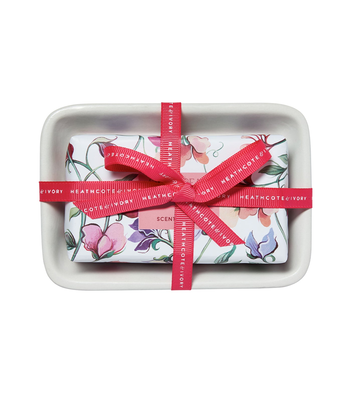 Sweet Pea & Honeysuckle Scented Soap in Soap Dish