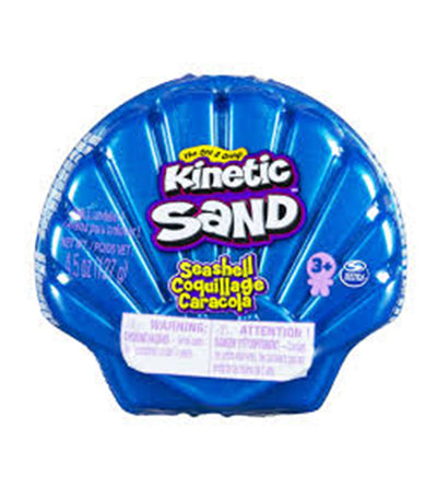 kinetic sand 4.5oz seashell container - blue