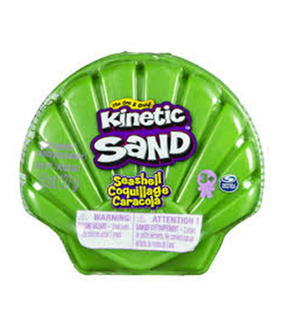 kinetic sand 4.5oz seashell container - green