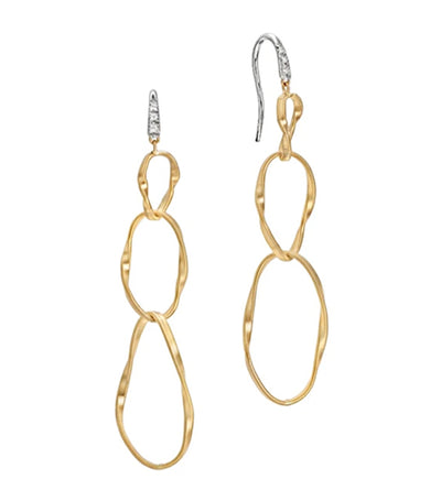 18k Yellow Gold and White Gold Marrakech Onde Earrings with Diamonds 0.09ct