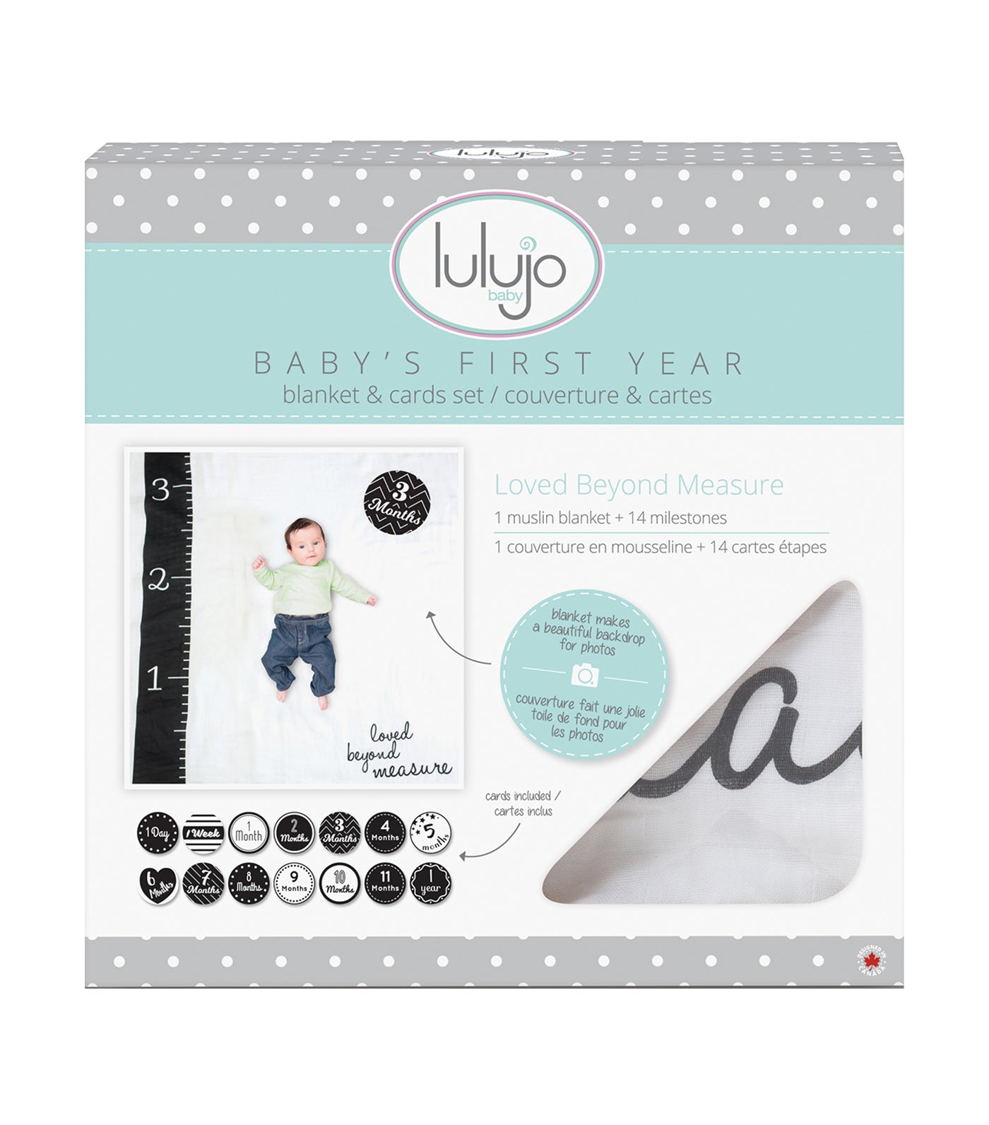lulujo milestone blanket - loved beyond measure
