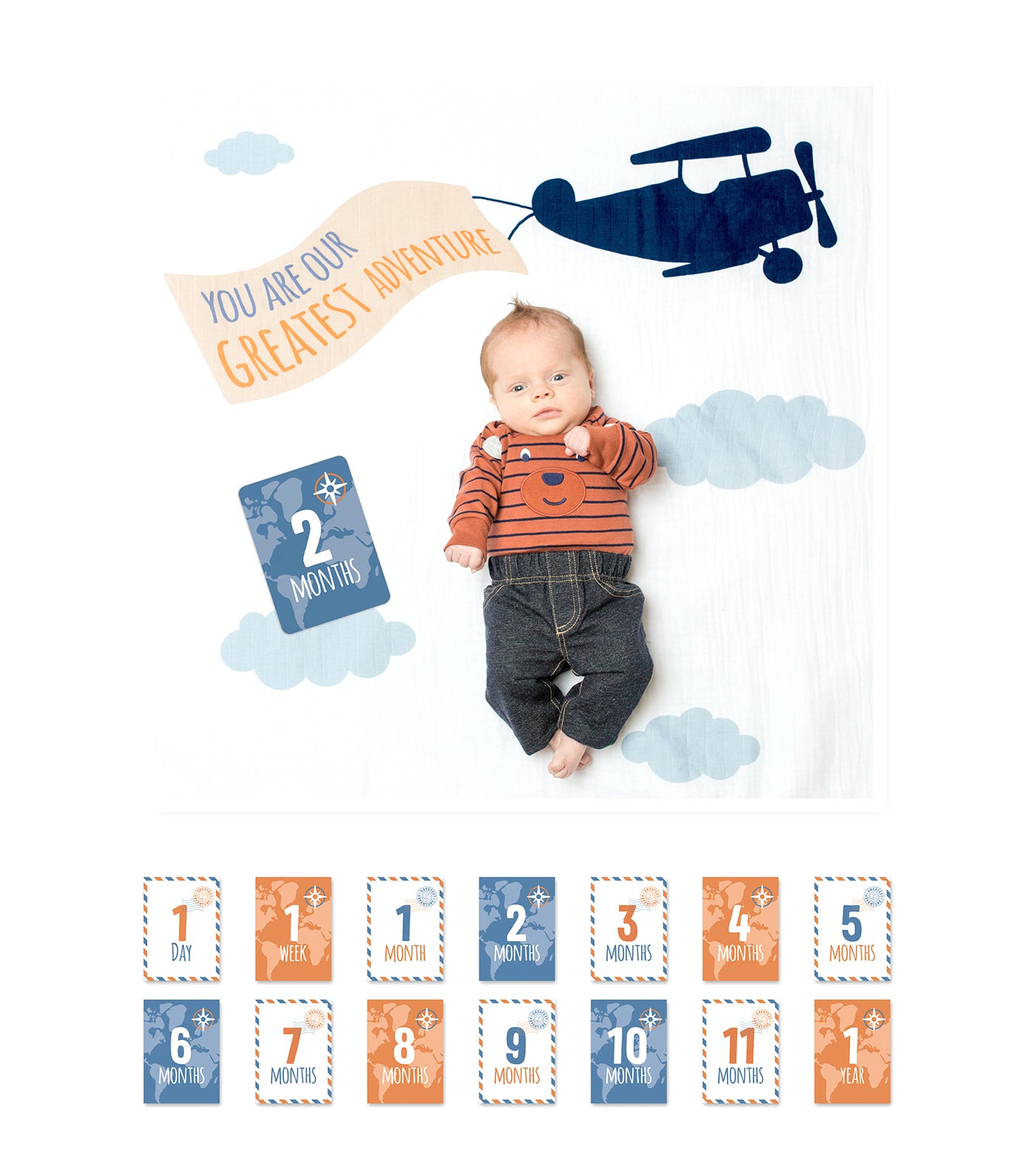 lulujo milestone blanket - greatest adventure