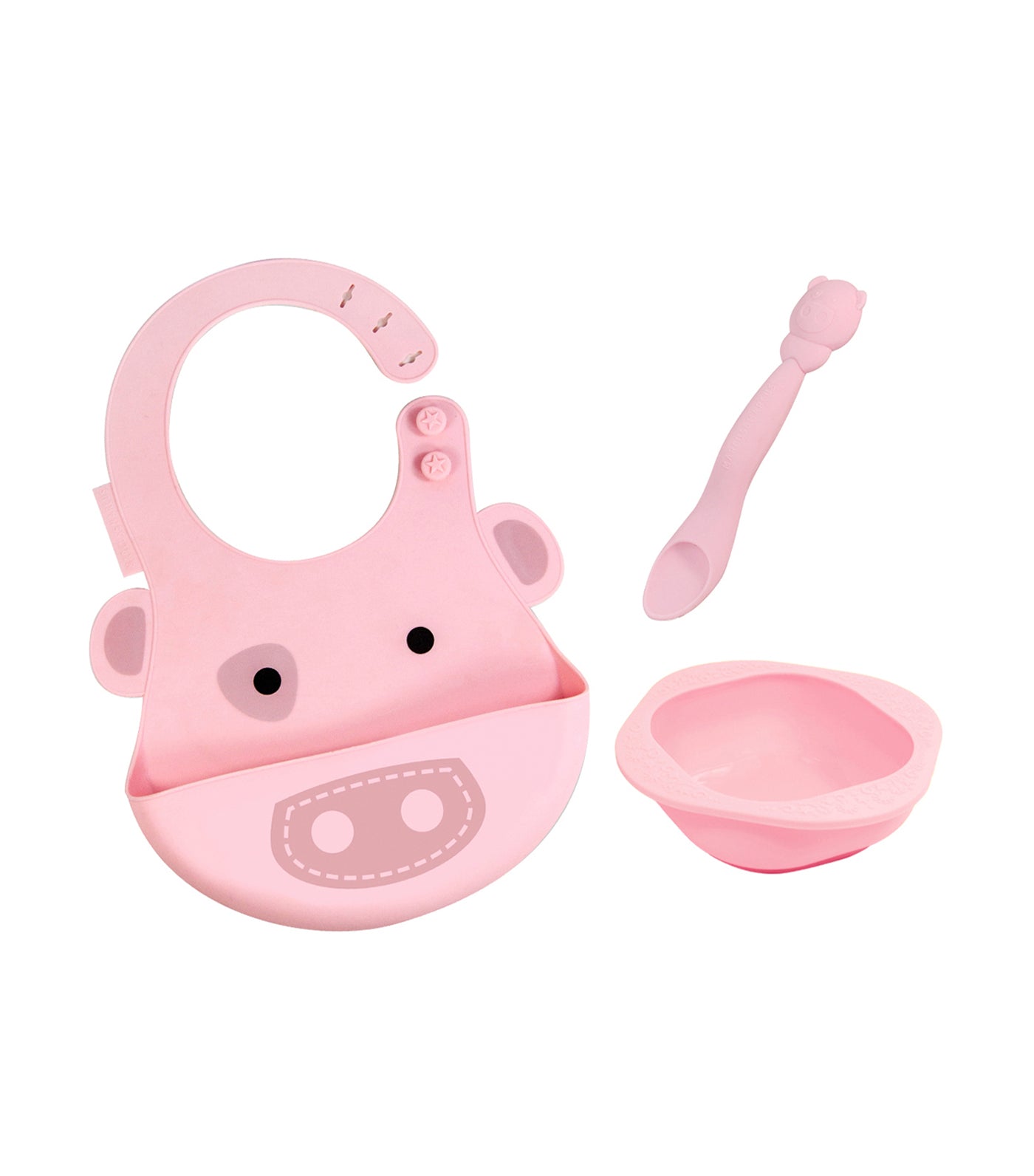 marcus & marcus pink baby feeding set