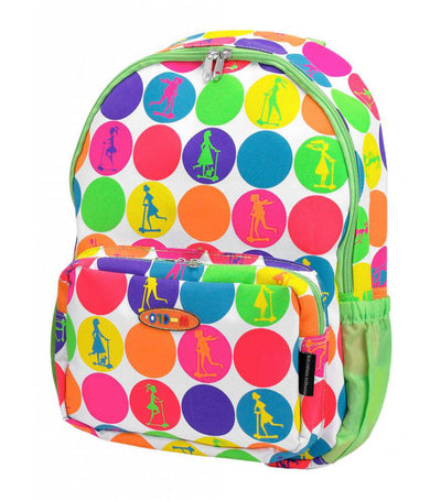 micro multicolor neon dots rucksack bag