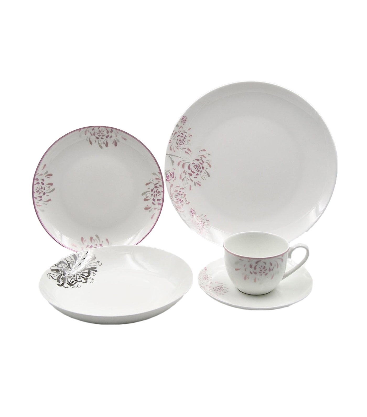 multiple choice 20-piece dinner set fine bone - flower works